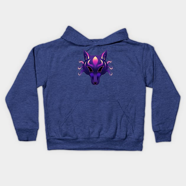 WOLF MASK Kids Hoodie by droidmonkey